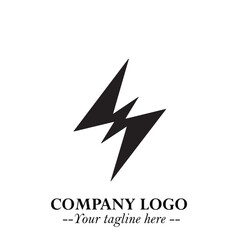 Obraz premium Sleek Electrical Logo Symbol on a Clean White Background for Modern Branding Design Elements Art