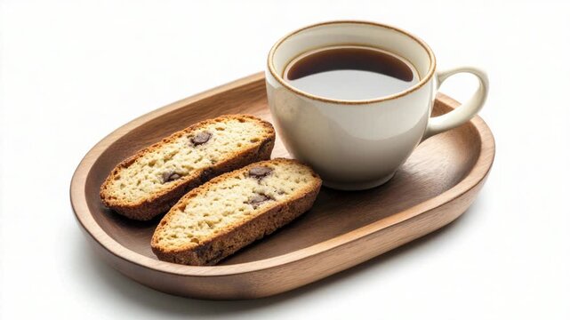 Video A simple breakfast plate with a cup of coffee and two slices of bread