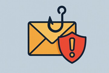 Visual representation of digital phishing threats showcasing a fishing hook entangled with an email envelope symbolizing cybersecurity challenges and awareness in a modern digital landscape