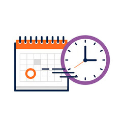 Obraz premium Calendar and clock illustration representing time management and deadlines