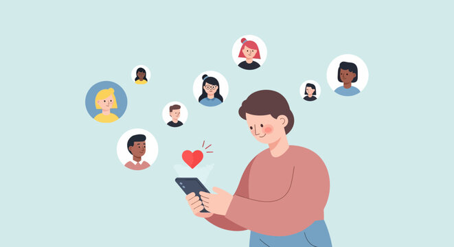 people engaging with digital communication on mobile devices in a modern