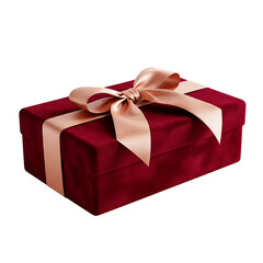 Fototapeta premium Elegant gift box with a satin ribbon on a black background, perfect for celebrations