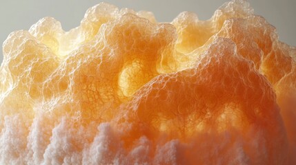 Abstract, orange-toned, cellular, textured cluster