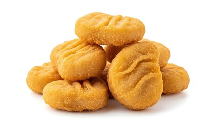 &ldquo;Crunchy golden chicken nuggets isolated in high resolution, ideal for fast-food branding, menus, and packaging graphics