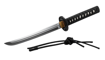  Traditional Katana with Polished Blade and Black Wrapped Handle