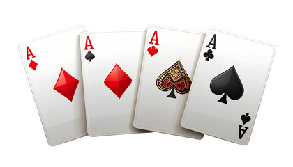 Winning Four-Ace Combination with Bold Playing Card Detail