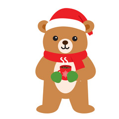 Christmas Bear with Hot Cocoa