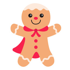 Smiling Gingerbread Girl Cookie
