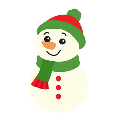 Snowman in Green Scarf