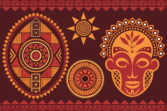 Stunning African Tribal Patterns With Bold Contrasti Premium Digital Asset
