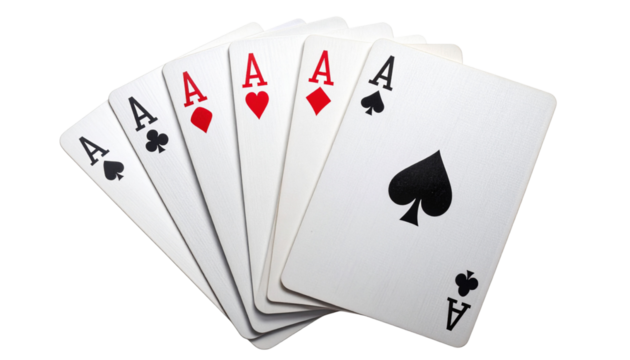  Four Aces Poker Hand Displayed in Dramatic Arrangement