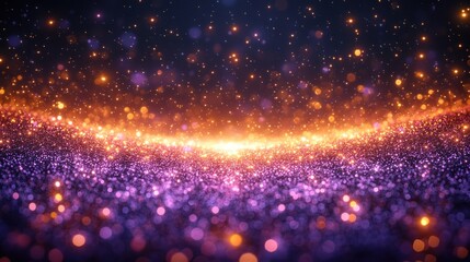 Abstract vibrant glittering particles