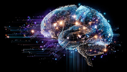 高速でデータ処理を行うデジタル脳のイメージ