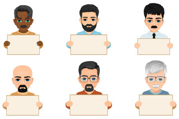 image of man holding blank sign