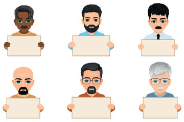 image of man holding blank sign