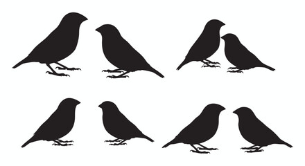 Fototapeta premium A comprehensive collection of black silhouettes featuring a diverse range of wild animals, people, and plants. Isolated vector graphic elements for design projects on a white background.
