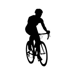 Obraz premium silhouette of a man riding a cycle