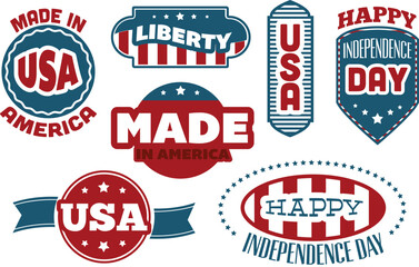 Naklejka premium American Labels Set Retro Vintage Badges and USA Themed Icons