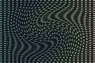 Abstract gradient metallic oval shapes swirling vortex design