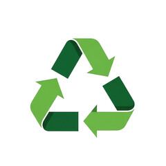Obraz premium Green and dark green recycling symbol with arrows isolated on transparent background