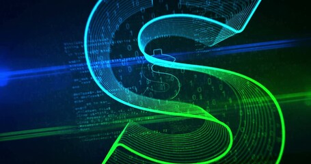 Dollar USD currency US money icon looped abstract digital object. Cyber technology concept symbol seamless loop animation. - Powered by Adobe