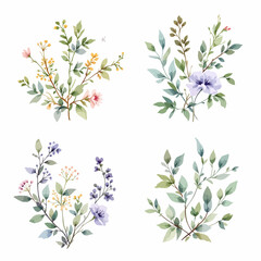 Spring floral vector illustration pattern on white background
