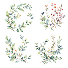 Watercolor Floral Wreath, Wreath Clipart Watercolor