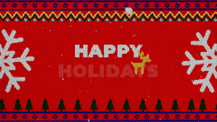 Christmas Knit Sweater Text Message Wide Title Animation