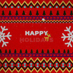Christmas Knit Sweater Text Message Square Title Animation