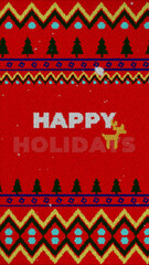 Christmas Knit Sweater Text Message Vertical Title Animation
