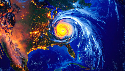 View of a storm from space / scientific observation