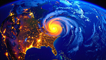 View of a storm from space / scientific observation