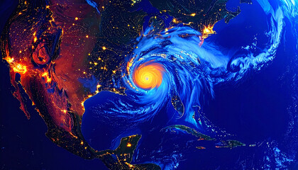 View of a storm from space / scientific observation