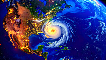 View of a storm from space / scientific observation