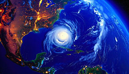 View of a storm from space / scientific observation
