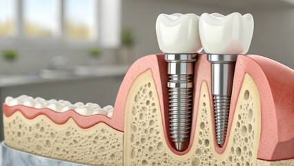 Dental implant model for dentistry education needs