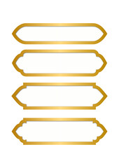 Fototapeta premium Elegant gold frame label set with clean white space, perfect for banners, invitations, product labels, and decorative designs.