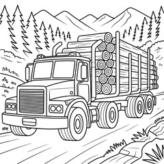 Logging druck coloring page