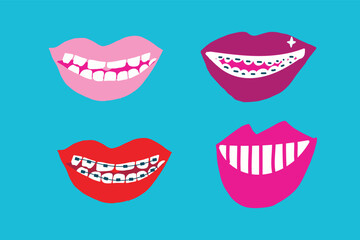 dental vector set featuring hand-drawn teeth, toothbrushes, toothpaste, smiles, dental tools, gloves, stars, germs, and cute character elements. Perfect for kids’ dental activity sheets