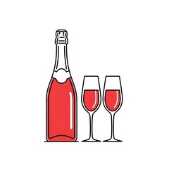 wine bottle and glass