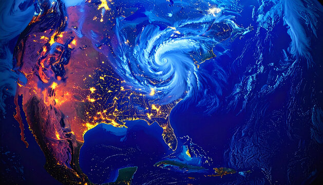 View of a storm from space / scientific observation