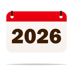 2026 calendar icon vector isolated illustration