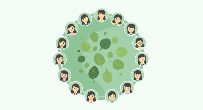 Eco-friendly online communication network connecting diverse individuals with