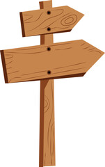 Wooden arrow direction signpost on grass vector illustration