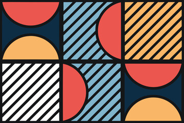 Dynamic Minimal Geometric Shapes With Bold High-Quality Stock Image