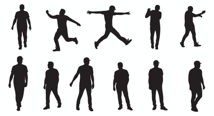 Fototapeta premium Diverse Collection of Tree Silhouettes A Natural Woodland Scene for Design Projects