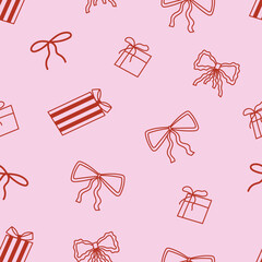 Coquette aesthetic seamless pattern