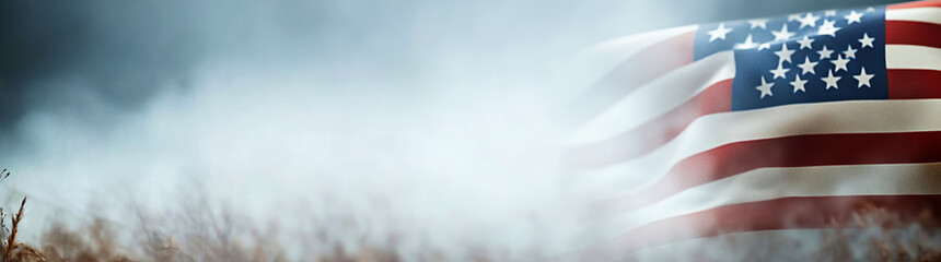 Obraz premium blurred background of the american flag, with space for text
