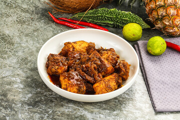 Indian cuisine - Vindaloo fish with spices