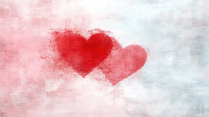 Fototapeta premium Romantic Valentine’s Day background with hearts in soft colors